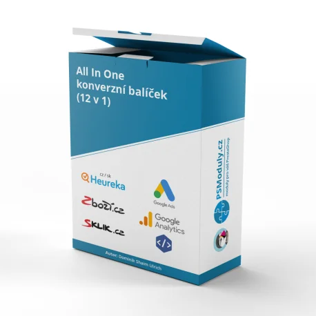 All In One konverzní balíček (12 v 1) - 1x Meta Pixel + 1x GA4 + 3x Google Ads + 4x Heureka + 2x Sklik.cz + 1x Zbozi.cz